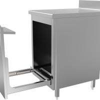 Meuble poubelle sur coulisses sans poubelle