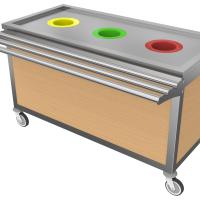 Table de tri simple mobile 3 TVO avec stratifié